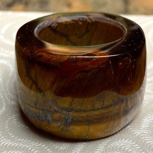 NWOT - POWERFUL BRAZILIAN TIGERS EYE Ring-Sz 9 3/4